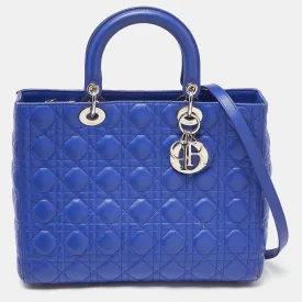 Blue Cannage Leather Large Lady Tote