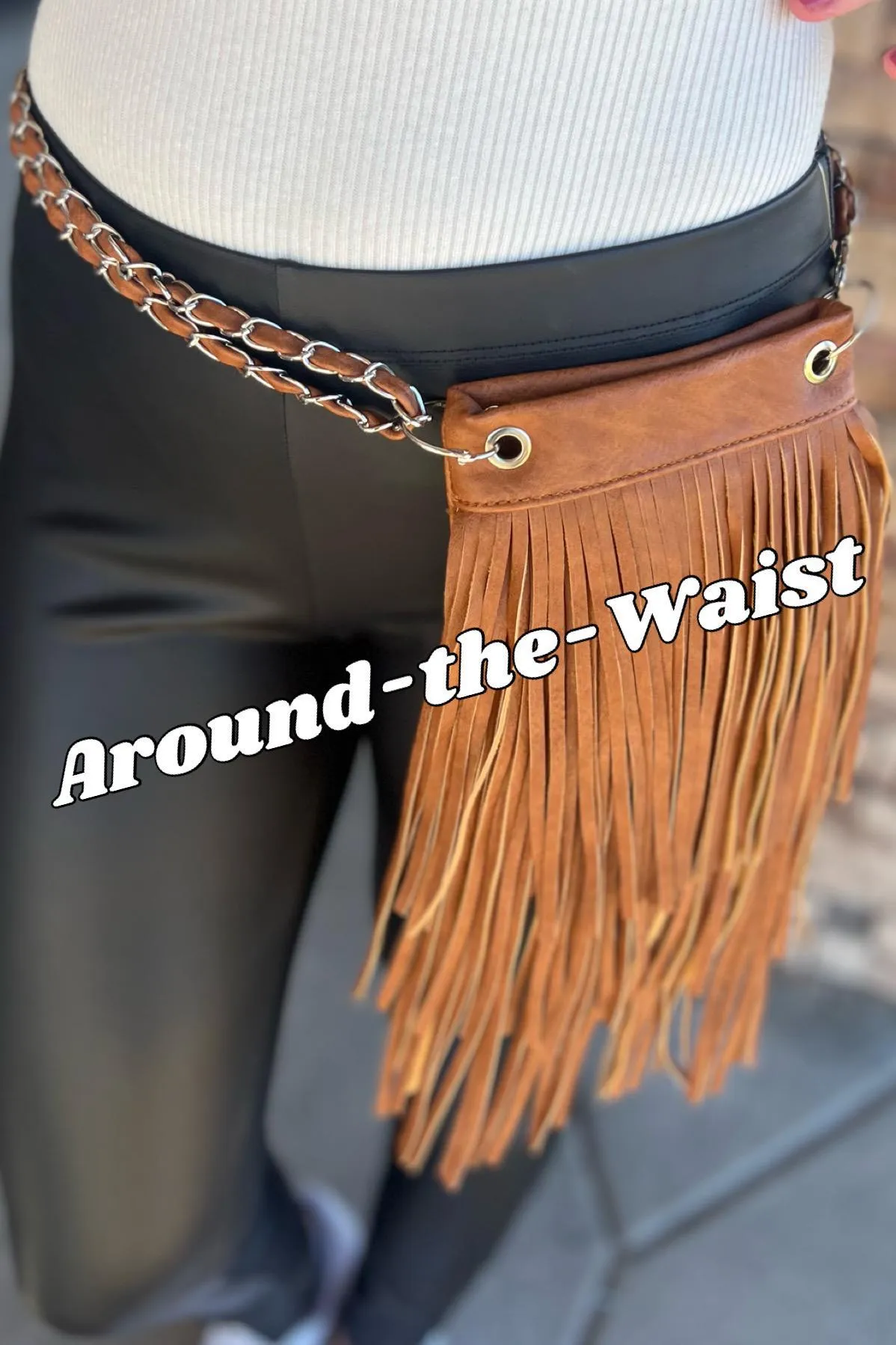 Kelsea Brown Rhinestone Chic Fringe Versatile Bag