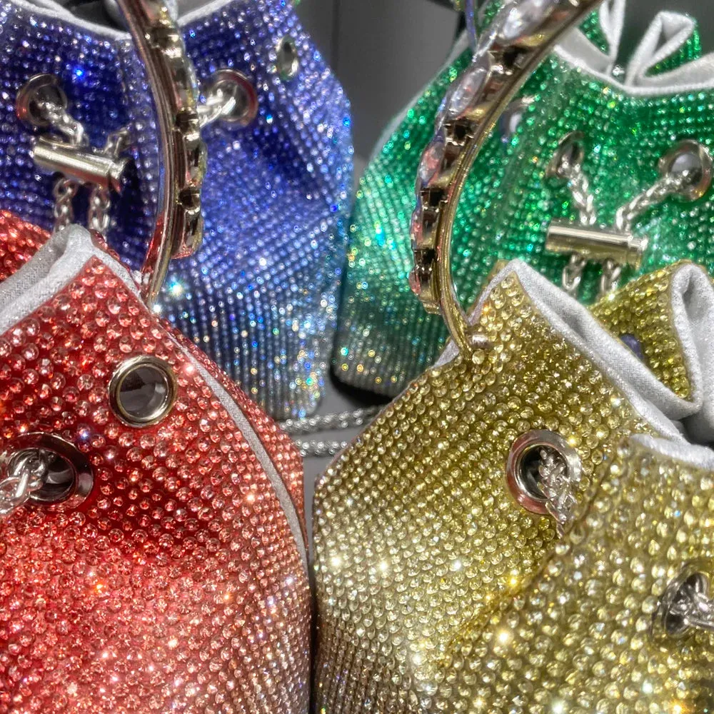 Luxury Rhinestone Handle Clutch Bag - Designer Crystal Evening Purse & Shoulder Bag