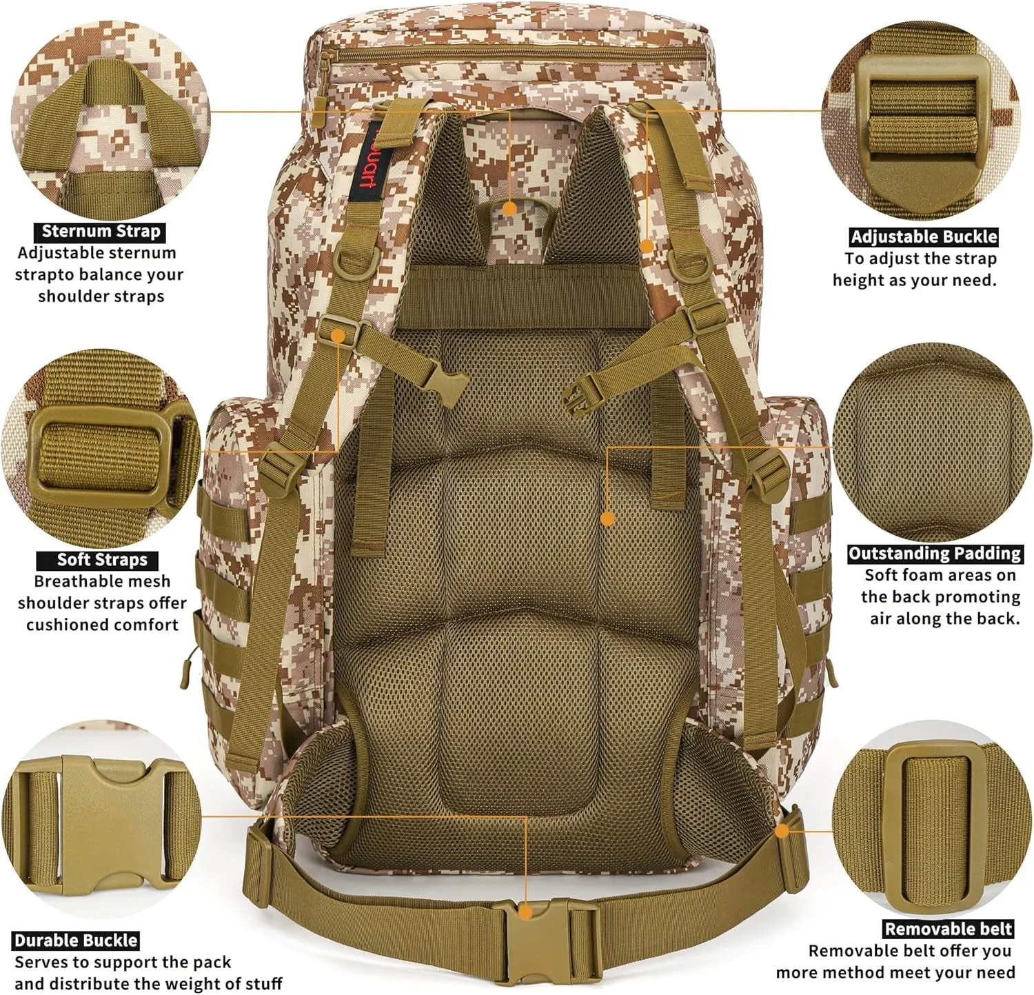 Molle Hiking 60L70L85L Waterproof Backpacking Rucksack